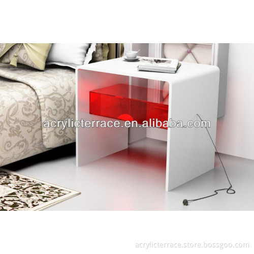 crystal perspex LED cube table,plexiglass side tables